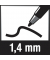 Fasermaler Pen 68 metallic 1,4mm silber, gold, kupfer, grün metallic, blau metallic, rosarot metallic nicht auswaschbar 6 St./P