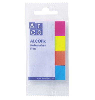 Haftmarker, 20x50 mm, 4x40 Bl. Farben: rot, gelb,orange, blau