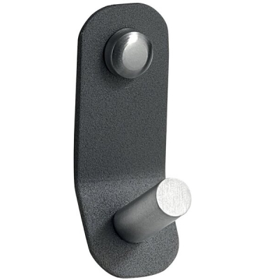 Garderobenhaken zur Wandbefestigung Eisen, Satin grau