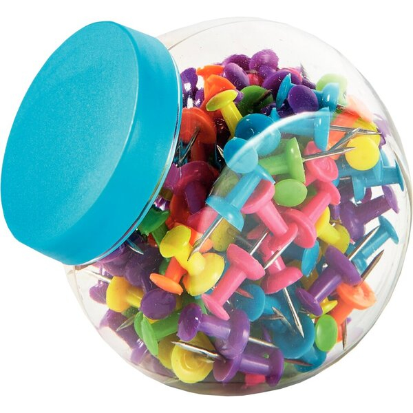 4007735660062 - Pinwandnadel Neon farbig sortiert mit farbigem Deckel 4007735660062 6600-26 150 Stück