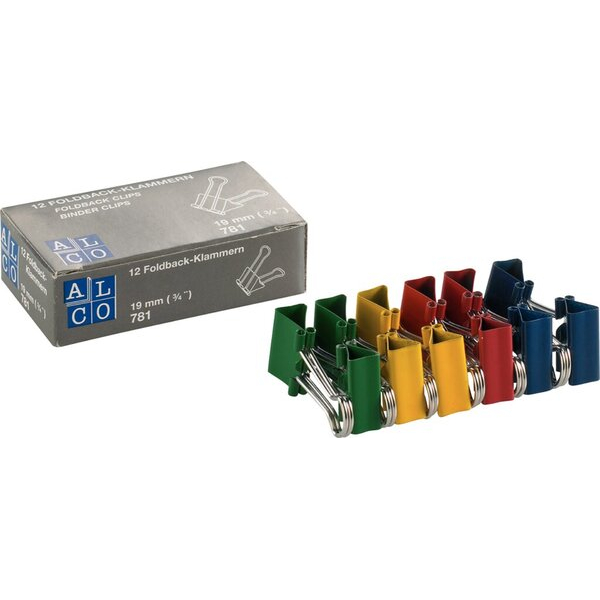 4007735781262 - Foldbackklammern farbig sortiert vernickelt 19mm lang 4007735781262 Albert & Co 781S26 12 Stück