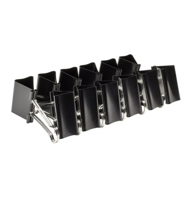 Foldbackklammern, schwarz, vernickelt, 51mm lang