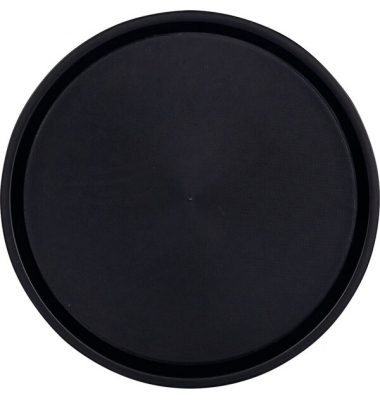 Serviertablett OHIO, schwarz, Kunststoff, &Oslash; 36,5 cm, gum.Oberfl&auml;che