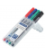 Folienstifte-Set Lumocolor, 312 WP4, 4-farbig sortiert, 1-2,5mm, Keilspitze, nachf&uuml;llbar
