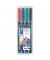 Folienstifte-Set Lumocolor, 314 WP4, 4-farbig sortiert, 1-2,5mm, Keilspitze, nachf&uuml;llbar