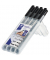 Folienstifte-Set Lumocolor, 31-9WP4GS, schwarz, 0,4mm, 0,6mm,1mm, 1-2,5mm, Rund- & Keilspitze, nachf&uuml;llbar