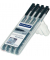 Folienstifte-Set Lumocolor, 31-9WP4GS, schwarz, 0,4mm, 0,6mm,1mm, 1-2,5mm, Rund- & Keilspitze, nachf&uuml;llbar