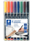 Folienstifte-Set Lumocolor, 314 WP8, 8-farbig sortiert, 1-2,5mm, Keilspitze, teils nachf&uuml;llbar