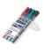Permanentmarker-Set Lumocolor duo, 348 WP4, Pack, 4-farbig sortiert, 0,6-1,5mm Rundspitze/doppel