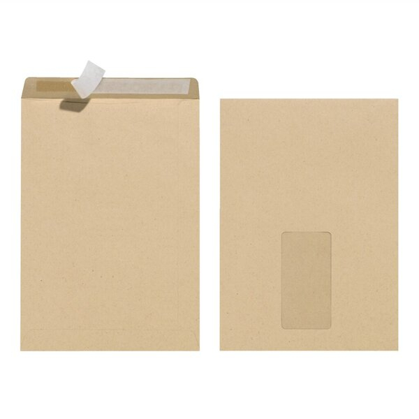 Herlitz Versandtaschen 10900405, C5, mit Fenster, haftklebend, 90g, braun 4008110337807 Herlitz 10 Stück