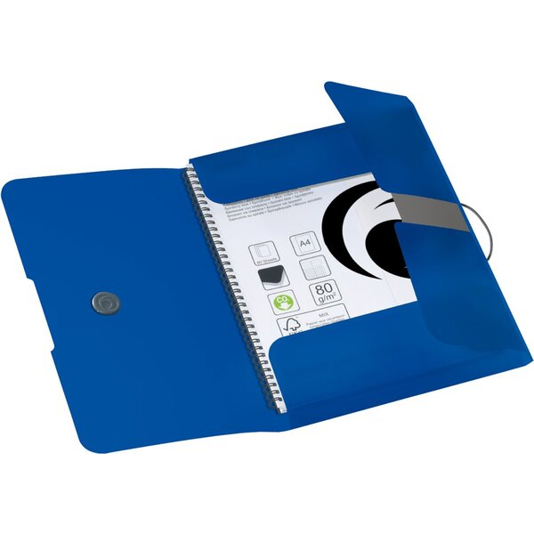 4008110436692 - Eckspannmappe 11205994 A4 blau Kunststoff 80g mit 3 Einschlagklappen 4008110436692 3 Stück