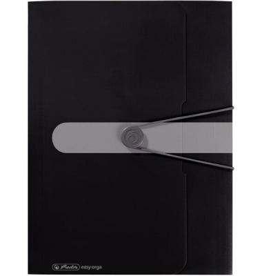 Eckspannmappe 11205986, A4 schwarz Kunststoff 80g, mit 3 Einschlagklappen