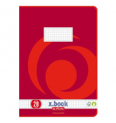 Schulheft 3322807 x.book, Lineatur 28 / kariert mit Rand innen/au&szlig;en / keine, A4, 80g, rot, 16 Blatt / 32 Seiten