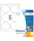 Schilder 85mm rund Folie weiss A4 150Et 25Bl 6Et Bl LaserCopy