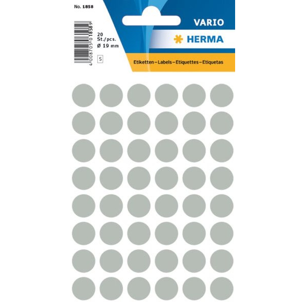 4008705702249 - HERMA Markierungspunkte 1858 Haftend Grau 13 x 13 mm 10 Stück à 240 Etiketten 4008705702249 - HERMA Markierungspunkte 1858 Haftend Grau 13 x 13 mm 10 Stück à 240 Etiketten