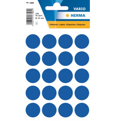 Etikett 19mm Farbpunkt d.blau 100Et 1Pack