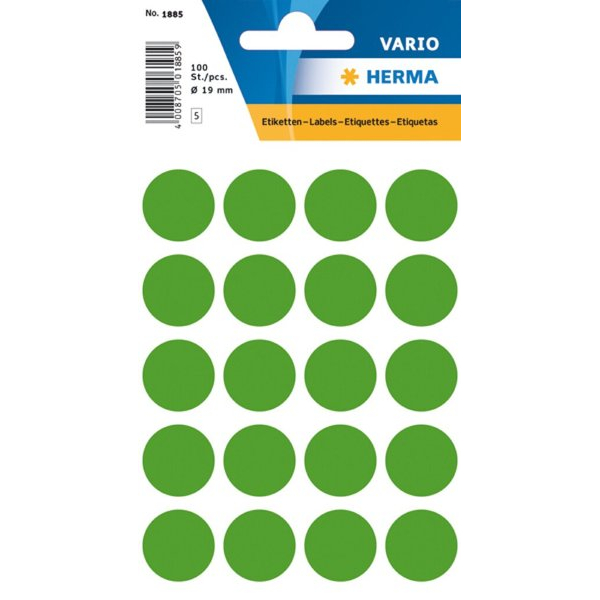 4008705702683 - HERMA Markierungspunkte 1885 Haftend Grün 19 x 19 mm 10 Stück à 100 Etiketten 4008705702683 - HERMA Markierungspunkte 1885 Haftend Grün 19 x 19 mm 10 Stück à 100 Etiketten