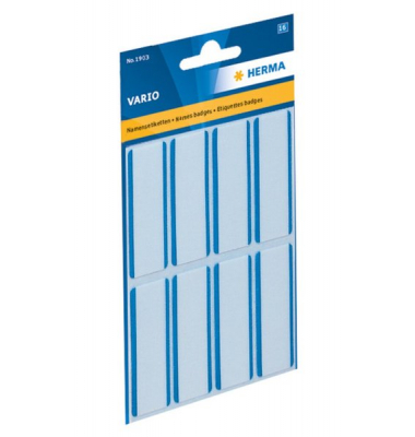 Etikett 54x19mm Namen blauer Rand Beschriftb.Acetatseide 16Et 1Pack