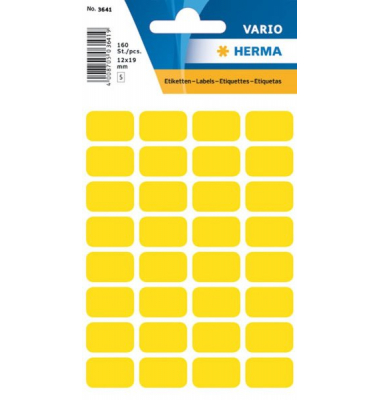 Etikett 12x19mm Vielzweck gelb 160Et 1Pack