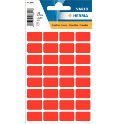 Etikett 12x19mm Vielzweck rot 160Et 1Pack