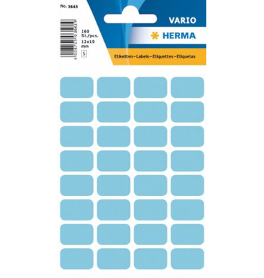 Etikett 12x19mm Vielzweck blau 160Et 1Pack