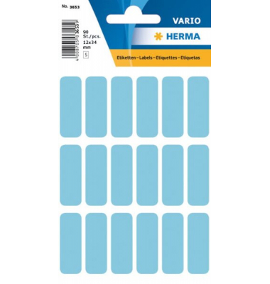 Etikett 12x34mm Vielzweck blau 90Et 1Pack