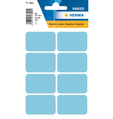 Etikett 26x40mm Vielzweck blau 40Et 1Pack