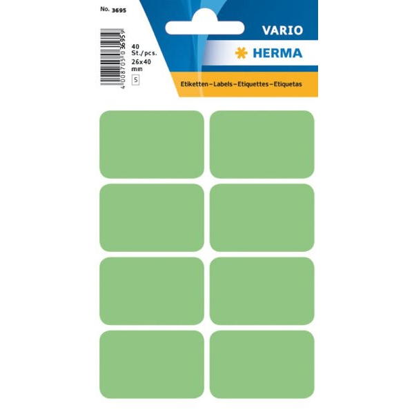 4008705706056 - HERMA 3695 Multifunktionsetiketten Blau 26 x 40 mm 10 Pack à 400 Etiketten 4008705706056 - HERMA 3695 Multifunktionsetiketten Blau 26 x 40 mm 10 Pack à 400 Etiketten