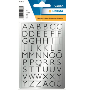 Buchstaben 13x12mm A-Z Silberfol sw 4Bl 1Pack