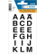 Buchstaben 20x20mm A-Z wetterfest Folie transparent schwarz 2Bl 1Pack