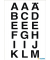 Buchstaben 20x20mm A-Z wetterfest Folie transparent schwarz 2Bl 1Pack