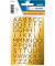Buchstaben 13x12mm A-Z Goldfolie sw 4Bl 1Pack