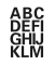 Etikett, A-Z, sk, Folie, Schrifth.: 25 mm, freigestellt, schwarz