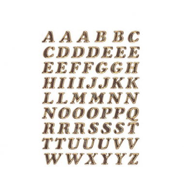 Buchstaben 8mm A-Z gold glitzernd Prismaticfolie 1Bl 1Pack