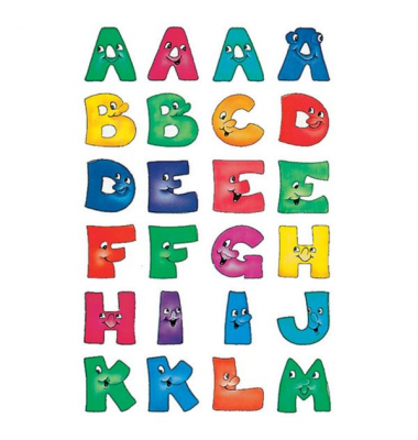 Buchstaben 20mm A-Z Lust.Gesichter Papier 2Bl 1Pack