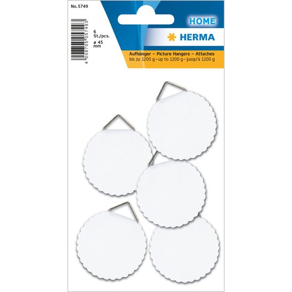 4008705719476 - Bildaufhänger 45mm wasserlgummiert 1 4008705719476 HERMA 5749 10 Stück 4008705719476 - Bildaufhänger 45mm wasserlgummiert 1 4008705719476 HERMA 5749 10 Stück