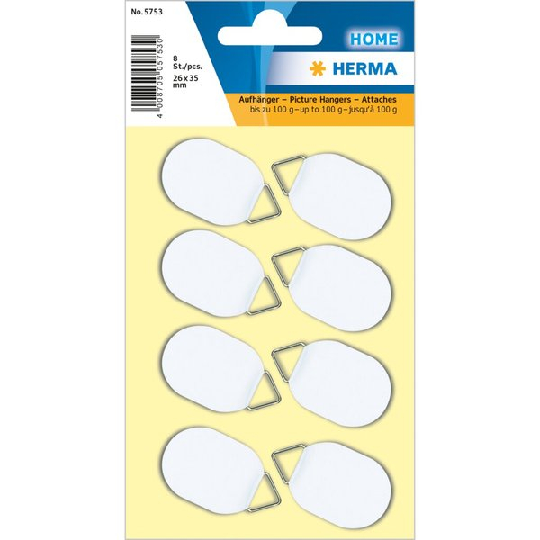 4008705719544 - Bildaufhänger 26x35mm selbstklebend 1 4008705719544 HERMA 5753 10 Stück