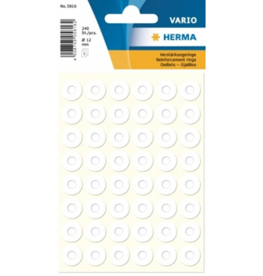 Verstärkungsring 12mm weiss Kunststoff-Folie 1