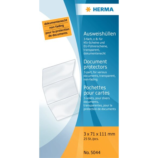 4008705789677 - HERMA Ausweishüllen Transparent PP (Polypropylen) 111 x 71 cm 25 Stück