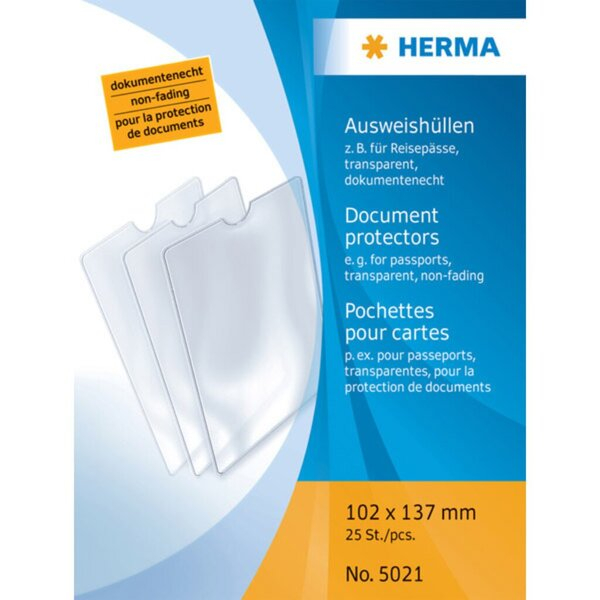 4008705789738 - Ausweishülle 102x137 mm transparent für zB Reisepässe 4008705789738 HERMA 5021 25 Stück