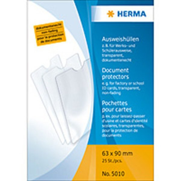 4008705789790 - Ausweishülle 63x90mm transparent für zB Werks- und Schülerausweis 4008705789790 HERMA 5010 25 Stück