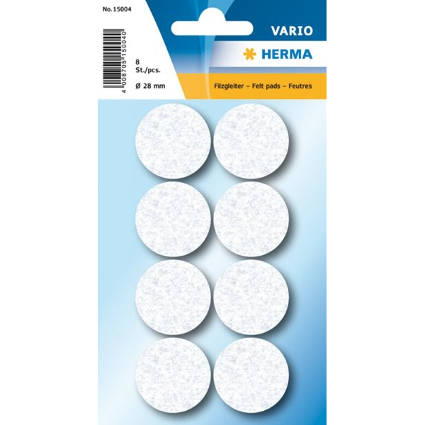 4008705887106 - Filzgleiter weiss 28 mm 8 St 1Pack 4008705887106 HERMA 15004 10 Stück