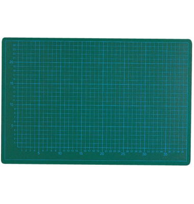 Schneidematte, 45x30cm, grün/schwarz 5-lagig, bedruckt mit 10-und 50mm