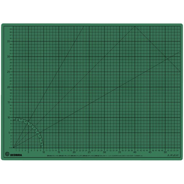4011123214706 - Schneidematte 60x45cm grünschwarz 5-lagig bedruckt mit 10-und 50mm 4011123214706 Ecobra