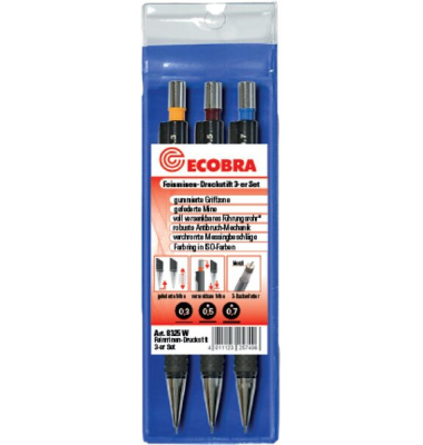 Ecobra Druckbleistift-Set mit 3 Stiften in 0,3/0,5/0,7 mm