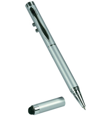 Laserpointer 4 in 1, Touch-Pen Reichweite ca.100m, Silber # 780840
