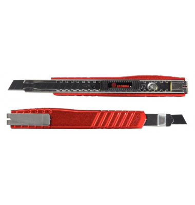 Ecobra Premium-Cutter, Metallgehäuse rot, für 9 mm, 4-Punkt-Arretierung,
