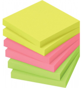 Haftnotizen 5854-21, 75x75mm, farbig sortiert (gelb/pink/gr&uuml;n)
