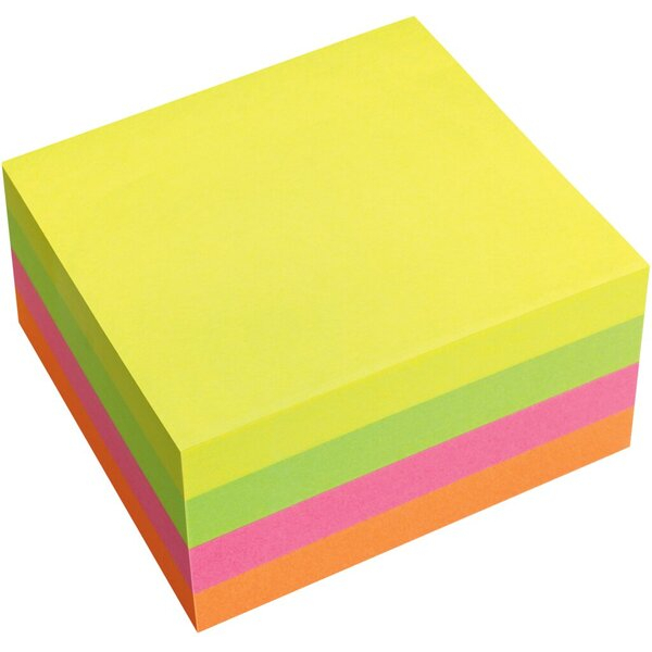 4011169654399 - INFO Haftnotizen Brillant 75 mm x 75 mm 1 x 320 Blatt gelb orange grün pink
