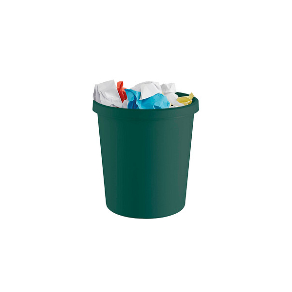 4012086022858 - Papierkorb The Green German Volumen 18 l umlaufender Griffrand Recyclingkunststoff Ø 315 x H 331 mm grün